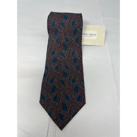 Giorgio Armani Cravatte Repp Silk Tie Italy NWT Abstract Pattern - Picture 3 of 11